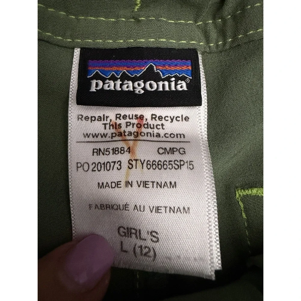 Patagonia Happy Hike Shorts Green Camping Outdoor Athletic Size Large 12 #III7-1